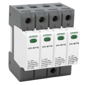 Ограничитель импульсных перенапряжений ОПС1-B+C, 4P, T1T2 Imax=50kA, In=20kA, Iimp=7kA фото