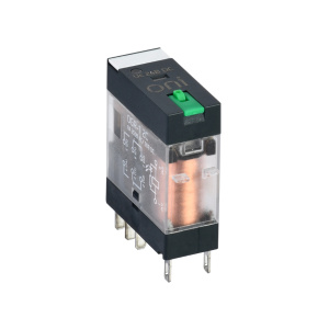 Миниатюрное промышленное реле OGR-1-2C-DC24V-L-B, 2CO, 8A(250VАС/30VDC), 24VDC, кнопка тест, LED фото