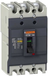 Выключатель автоматический EZC100, 3P, 20A, 415VAC, 10kA, Ii=(12_18)*In, TM-D, термомагнитный, фиксированный фото