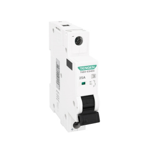 Выключатель автоматический TGB3-63HDC, 1P, 25A, хар-ка C, 10kA, 250VDC на полюс, 1M фото