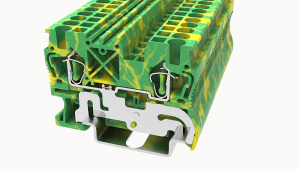 Клемма заземления, пружинная STB2.5-PE-01P-1C-00Z(H), 2 присоед., 2.5(0,14_4)mm², желто-зеленая фото