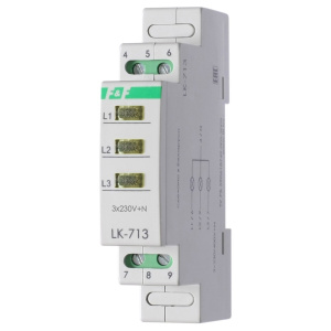 Индикатор LK-713Y, 3P, 230VAC, желтый 3xLED, 1M фото