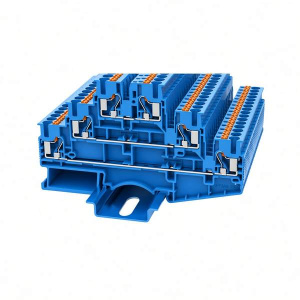 Клемма проходная 3-х уровневая, push-in DS2.5-3L-01P-12-00Z(H), 20A, 500V, 2.5(0,5_4)mm², синяя фото