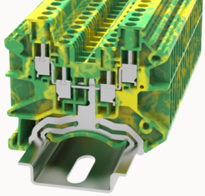 Клемма заземления, винтовая DC2.5-QU-PE-01P-1C-00Z(H) 4 присоед., 2.5(0,2_4)mm², желто-зеленая фото