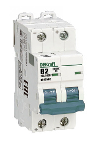 Выключатель автоматический BA-105-DC-2P-002A-B, 2P, 2A, хар-ка B, 6kA, 250VDC на полюс, 2M фото
