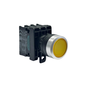 Кнопка TGLA1-DP3, 2NO, 3A(230VAC), желтая, LED 220VAC/DC, IP65 фото