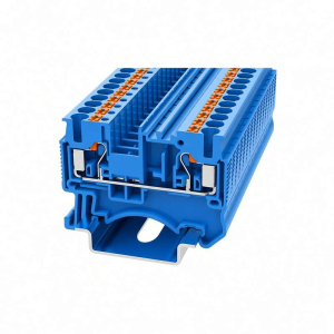 Клемма проходная штекерная, push-in DS2.5/1P-01P-12-00Z(H), 24A, 500V, 2 присоед., 2.5(0,2_4)mm², синяя фото