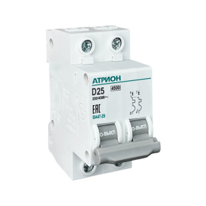 Выключатель автоматический BA47-29, 2P, 25A, хар-ка D, 4.5kA, 2M фото