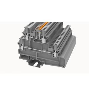 Клемма проходная 2-х уровневая, винтовая с размыкателем DHV4-2L-MT-01P-11-00Z(H), 30A, 500V, 4(0,16_6)mm², серая фото