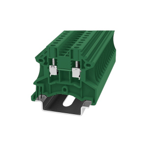 Клемма проходная, винтовая DC4-01P-14-00Z(H), 32A, 1000V, 2 присоед., 4(0,5_6)mm², зелёная фото
