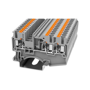 Клемма проходная, push-in DS2.5-TW-01P-11-00Z(H), 24A, 800V, 3 присоед., 2.5(0,2_4)mm², серая фото