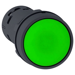 Кнопка XB7, 1NO, зеленая, моноблок, фронт IP65 фото