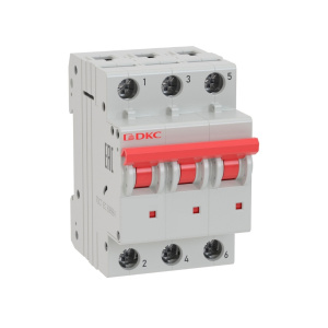 Выключатель автоматический YON MD63, 3P, 50A, хар-ка C, 10kA, 3M фото