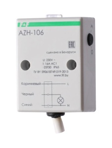 Фотореле AWZ-106, 1NO, 16A(230VAC), 2_100Lx, 230VAC, встроенный датчик, IP65 фото