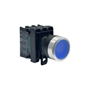 Кнопка TGLA1-DP1, 1NO, 3A(230VAC), синяя, LED 24VAC/DC, IP65 фото