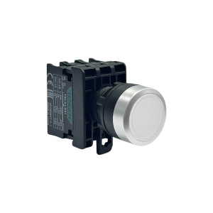 Кнопка TGLA1-DP1, 1NO, 3A(230VAC), белая, LED 24VAC/DC, IP65 фото