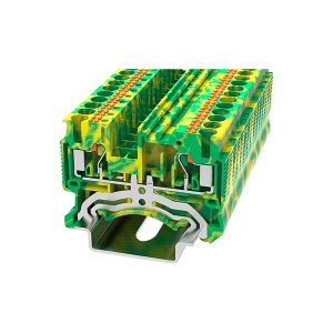 Клемма заземления, push-in DS2.5-PE-01P-1C-00Z(H), 2 присоед., 2.5(0,2_4)mm², желто-зеленая фото