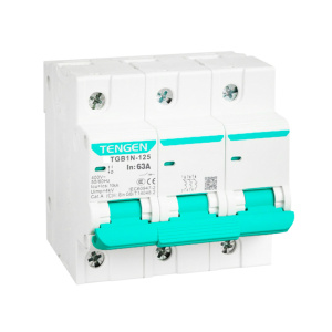 Выключатель автоматический TGB1N-125, 3P, 63A, хар-ка C, 6kA, 4.5M фото