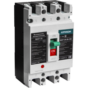 Выключатель автоматический BA57-35-125, 20A, 3P, 400VAC, 35kA, Ii=10*In, термомагнитный, фиксированный фото