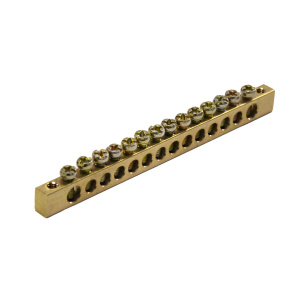 Шина нулевая 6х9mm, 100A, 14 присоединений, крепление по бокам фото