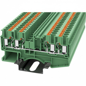 Клемма проходная, push-in DS2.5-QU-01P-14-00Z(H), 24A, 800V, 4 присоед., 2.5(0,2_4)mm², зеленая фото