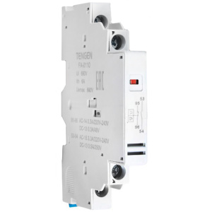 Блок-контакт вспом. и аварийный TGD1-FA-0110, авар. 1NC, мгнов. вспом. 1NO, монтаж слева, для TGD1-32 фото