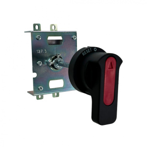 Рукоятка поворотная выносная TGM1N-TFH-63/125, черно-красная блокируемая в OFF, для TGM1N-63_125 (L/M) фото