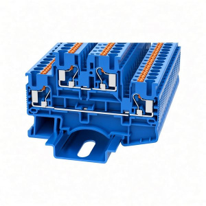 Клемма проходная штекерная 2-х уровневая, push-in DSKK2.5/2P-01P-11-00Z(H), 22A, 500V, 2.5(0,14_4)mm², синяя фото