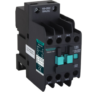 Контактор TGCA-1811 100-250V 50Hz/DC, 3P, 18A/(32A по AC-1), 7.5kW(400VAC), 100-250VAC/DC, 1NO+1NC фото
