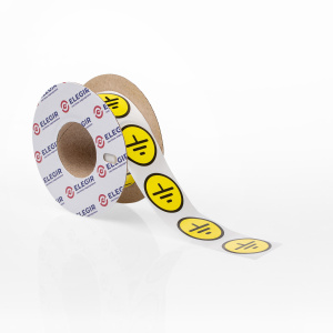 Маркировочная наклейка круглая NPP-20/1-ZZ, знак "Заземление" (уп. 1000 шт.) фото