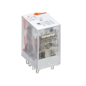 Миниатюрное реле ORM-1-4C-AC220V-L-B, 4CO, 5A(250VАС/30VDC), 220VAC, кнопка тест, LED фото