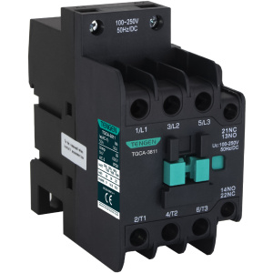 Контактор TGCA-3811 100-250V 50Hz/DC, 3P, 38A/(50A по AC-1), 18.5kW(400VAC), 100-250VAC/DC, 1NO+1NC фото
