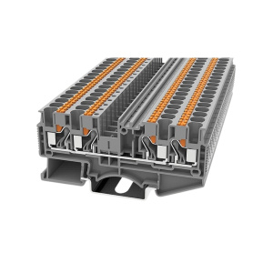 Клемма проходная, push-in DS4-QU-01P-11-00Z(H), 32A, 800V, 4 присоед., 4(0,2_6)mm², серая фото