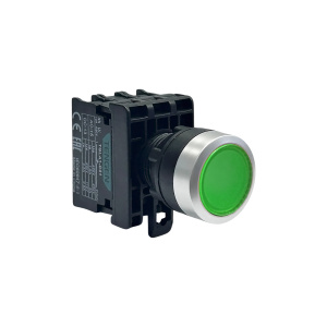 Кнопка TGLA1-DP1, 1NO, 3A(230VAC), зеленая, LED 24VAC/DC, IP65 фото