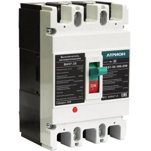 Выключатель автоматический BA57-35-250, 100A, 3P, 400VAC, 35kA, Ii=10*In, термомагнитный, фиксированный фото