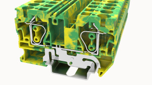Клемма заземления, пружинная STB6-PE-01P-1C-00Z(H), 2 присоед., 6(0,2_10)mm², желто-зеленая фото