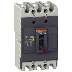 Выключатель автоматический EasyPact EZC100, 16A, 3P, 380_415VAC, 10kA, Ii=(15_22)*In, TM-D (термомагнитный фиксированный) фото