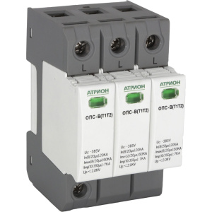 Ограничитель импульсных перенапряжений ОПС1-B+C, 3P, T1T2 Imax=50kA, In=20kA, Iimp=7kA фото
