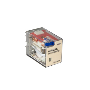 Реле 18F-4CO-024LTD, 4CO, 5A(250VАС/30VDC), 24VDC, механический индикатор, кнопка тест, LED, защитный диод (А1-, А2+) фото
