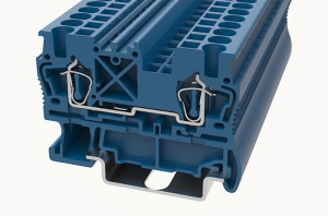 Клемма проходная, пружинная STB2.5-01P-12-00Z(H), 24A, 800V, 2 присоед., 2.5(0,14_4)mm², синяя фото
