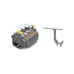 Держатель маркировки DTH5-25x12-11-00Z(H), серый пластик, для установки на клемму или стопор концевой фото