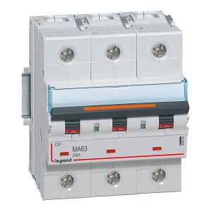 Выключатель автоматический DX3 MA, 3P, 63A, хар-ка MA, без теплового расцепителя, 25kA, 4.5M фото