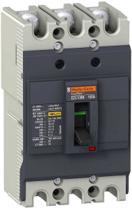 Выключатель автоматический EZC100, 3P, 40A, 415VAC, 18kA, Ii=(10_15)*In, TM-D, термомагнитный, фиксированный фото