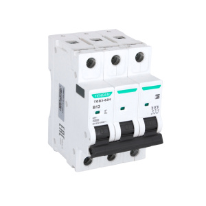 Выключатель автоматический TGB3-63H, 3P, 13A, хар-ка B, 10kA, 3M фото