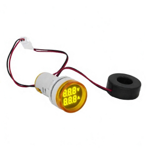 Индикатор светосигнальный значения тока и напряжения LL-E-y жёлтый 60-500В AC, 0-100А фото