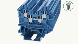 Клемма проходная, винтовая DC2.5-QU-01P-12-00Z(H), 24A, 500V, 4 присоед., 2.5(0,2_4)mm², синяя фото