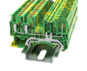 Клемма заземления штекерная, push-in DS2.5-TW/1P-PE-01P-1C-00Z(H), 3 присоед., 2.5(0,2_4)mm², желто-зеленая фото