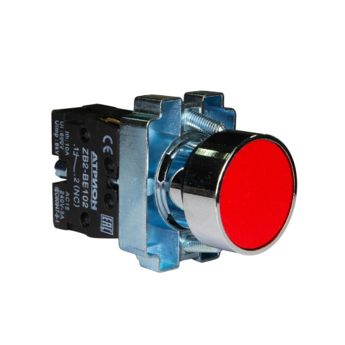 Кнопка XB2-BA42, 1NC, 3A(240VAC), красная, фронт IP40 фото
