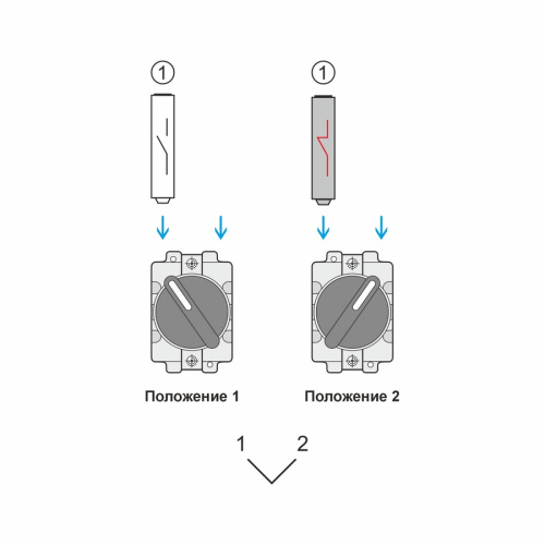 Переключатель XB2-BD21, тип 1-2, 1NO, 3A(240VAC), черная рукоятка, фронт IP40 фото