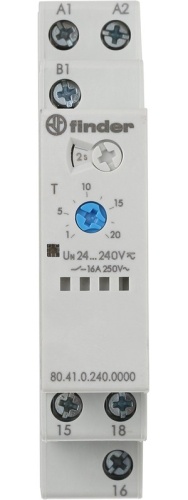 Модульный таймер 80.41.0.240.0000, 1CO, 16A(250VAC/30VDC), 24…240VAC/DC, 0,1c…24ч, 1 функция (BE)  фото